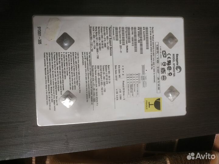 Жесткий диск seagate 40Gb model St340015A