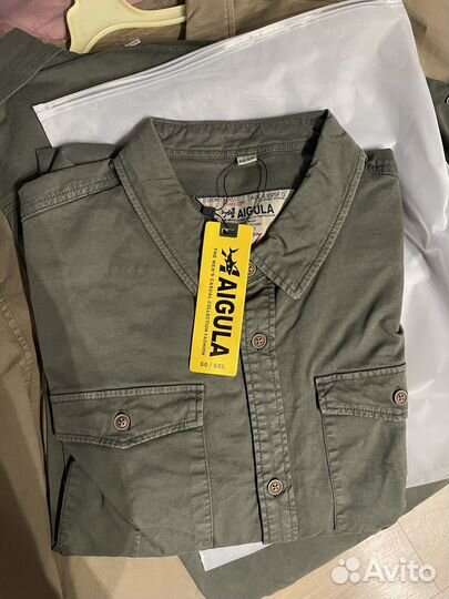 Мужская рубашка теплая 50 52 54 56 хаки новая