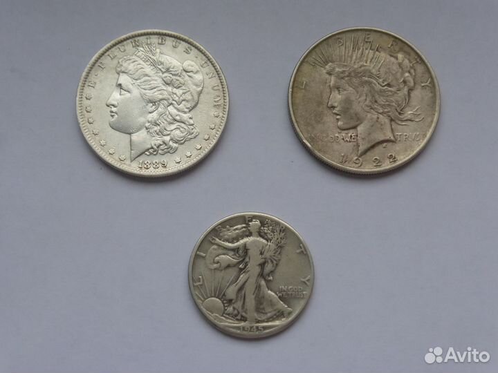 Сербряные доллары США Морган Мирный пол-доллара