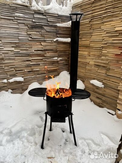 Печь для казана с трубой