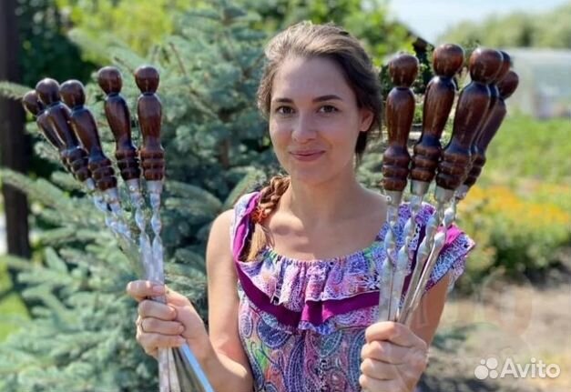 Шампуры с деревянной ручкой. Доставка за 2 часа