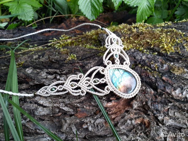 Украшения макраме на заказ с натуральными камнями