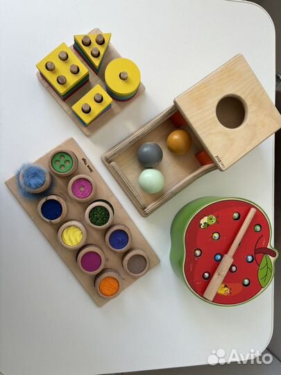 Деревянные развивающие игрушки для малыше 1+