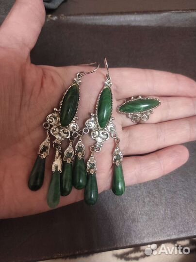 Винтажные украшения серьги и кольцо