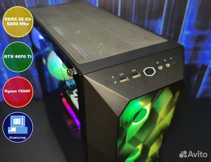 Собранный компьютер AMD7500F-RTX4070Ti-32DDR5-ZYQ1543