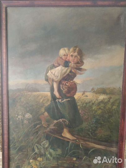 Картина маслом на холсте старинная
