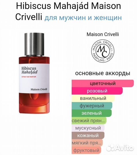 Оригинал Maison Crivelli Hibiscus Mahajad 1,5 мл