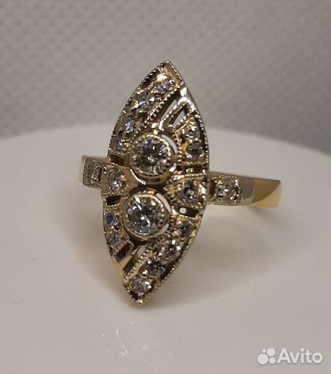 Золотое кольцо СССР 750 бриллианты