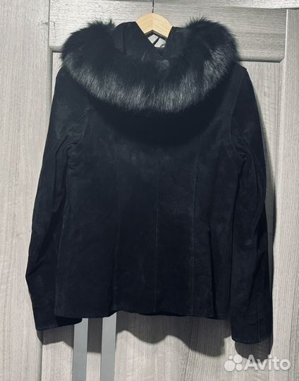 Куртка замшевая натуральная дубленка 44