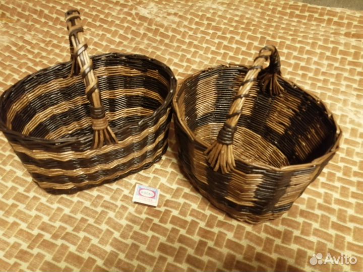 Корзина плетеная из бумажной лозы