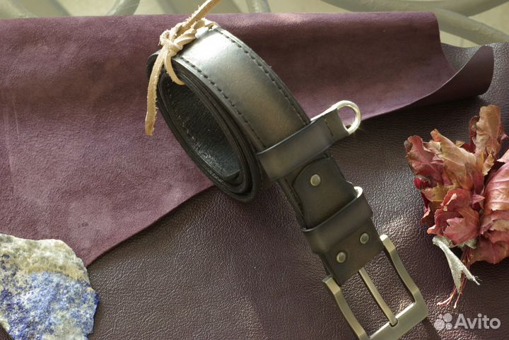 Ремень из кожи буйвола. Ручная работа. На заказ
