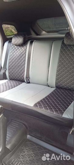 Чехлы Кия Рио Оксфорд серый экокожа