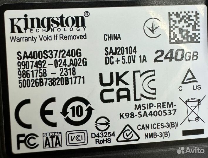 Ssd накопитель kingston 240gb