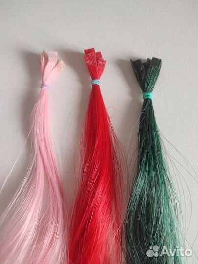 Волосы для наращивания на капсулах био волна 10шт