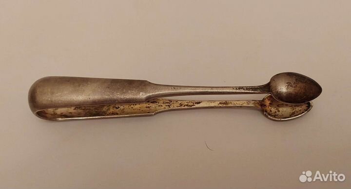 Антикварные щипцы для сахара серебро 84