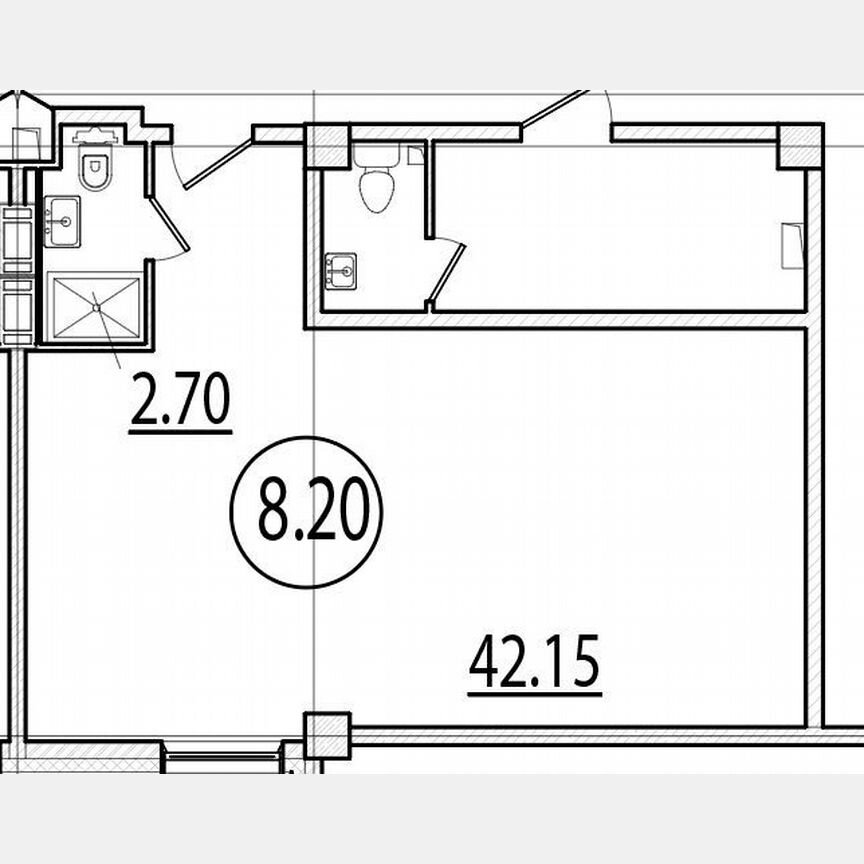 Апартаменты-студия, 44,9 м², 8/10 эт.