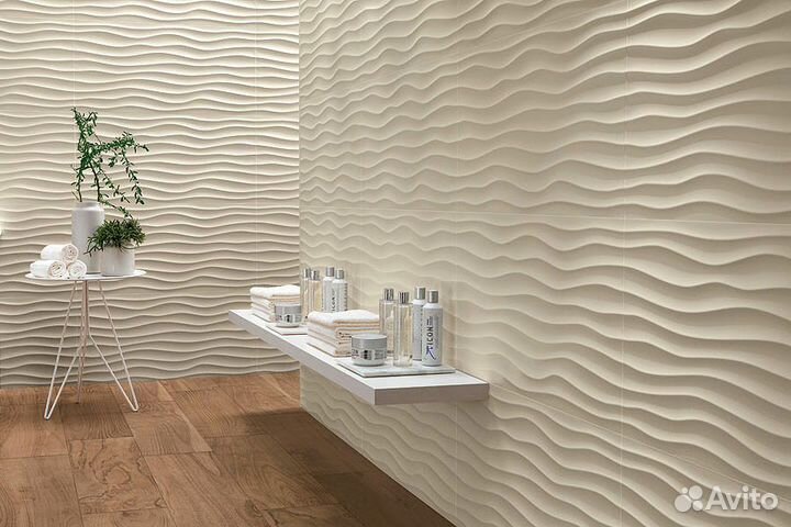 Плитка atlas C. 3D wall Flows White Matt 50x120