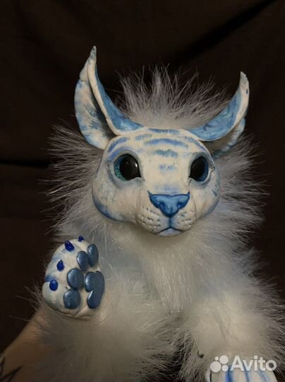 Водяной тигр в смешанной технике