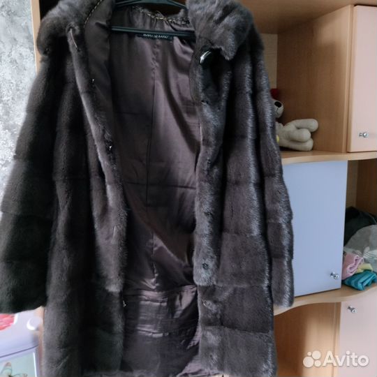 Шуба норковая с капюшоном