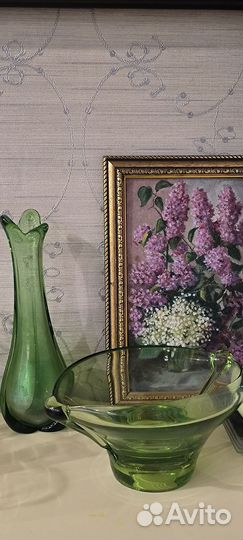 Вазы из цветного стекла Чехия времён СССР