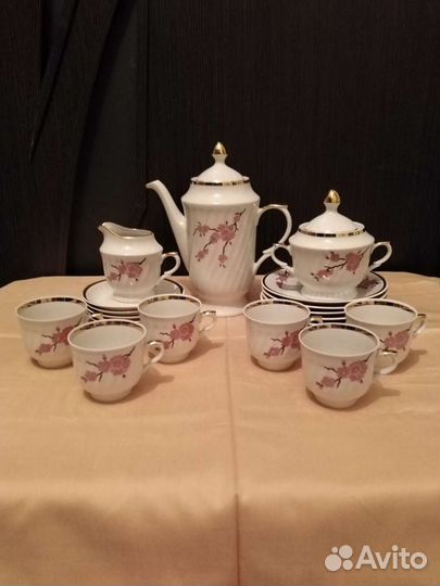 Сервиз кофейный, Рижский фарфор СССР (21 предмет)