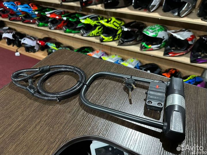 Замок дуга + трос для мото противоугонный