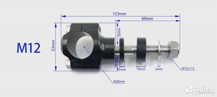 Крепление руля стойки руля 28мм
