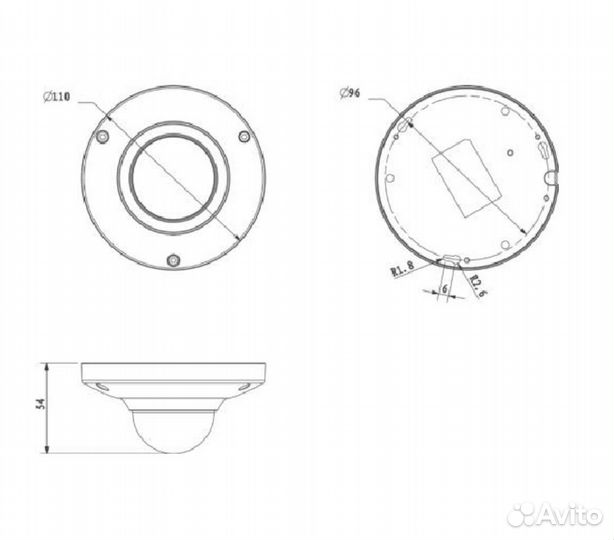 Купольная IP видеокамера RVi 3Mpix (2.8)