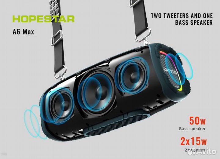 Колонка Hopestar A6 Max, Bluetooth/AUX/USB/TF