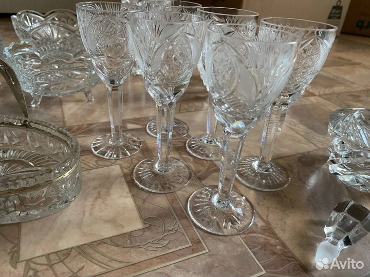 Бокалы и рюмки хрустальные СССР