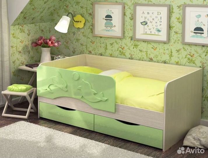 Детская кровать от 3 лет с бортиками. В наличии
