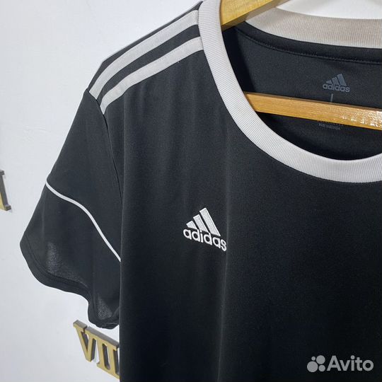 Футболка Adidas черная 3 полоски оригинал