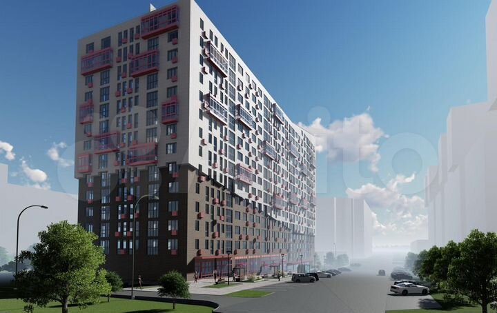 1-к. квартира, 53,8 м², 9/16 эт.