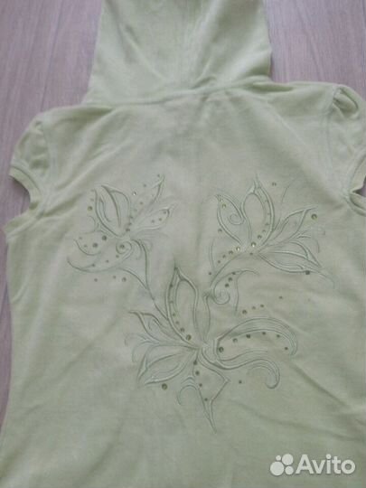 Велюровая кофта с коротким рукавом