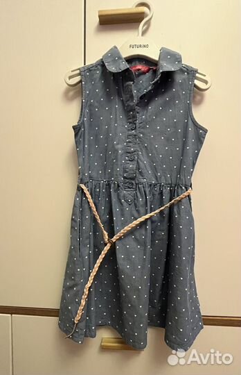 Платье для девочки тонкий джинс 110