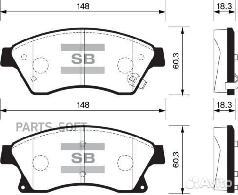 Sangsin brake SP1362 Колодки тормозные дисковые пе
