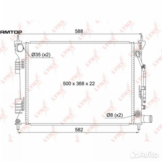 Lynxauto RB-1049 Радиатор охлаждения паяный AT lyn
