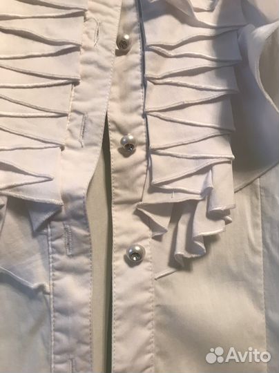 Блузка белая для девочек 140