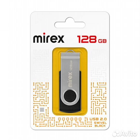 Usb флешка 128 гб Mirex swivel black