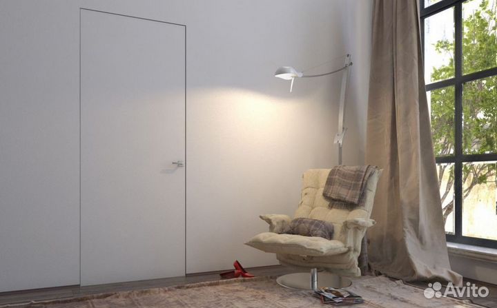 Межкомнатная скрытая дверь под отделку