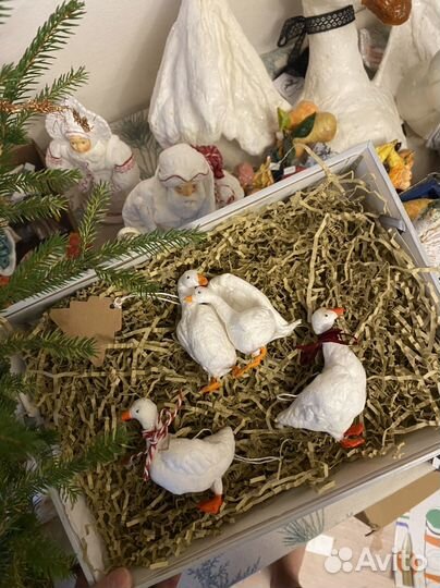 Ватные елочные игрушки