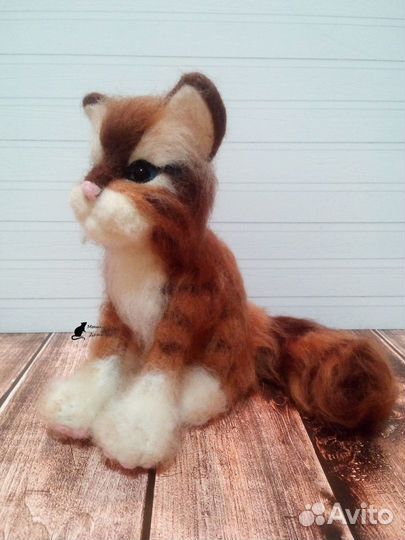 Кот Мурзик валяный ручной работы