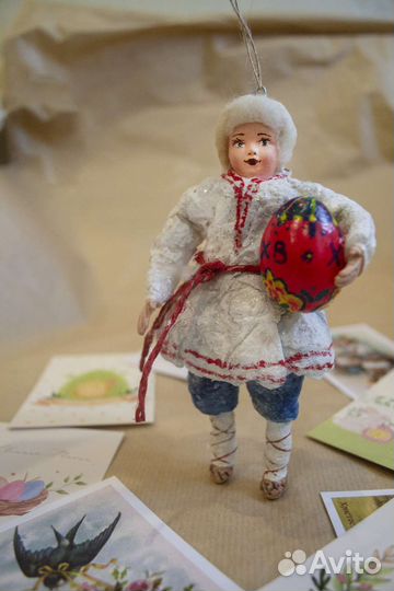 Пасхальное украшение ватные игрушки 2 шт