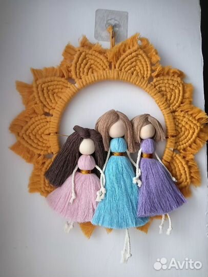 Куклы макраме семья