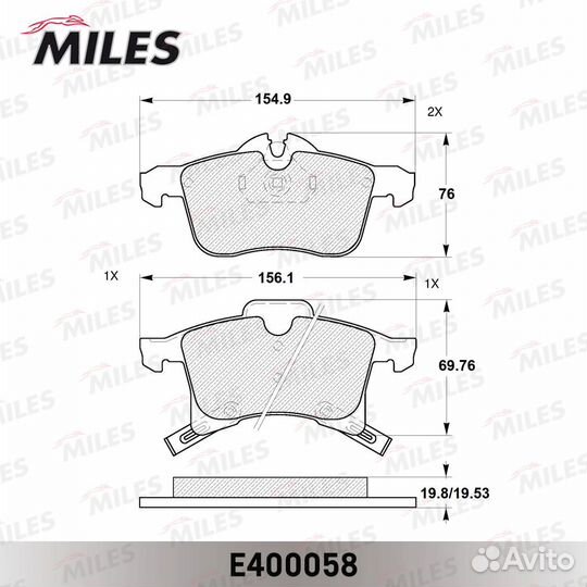 Колодки передние Opel Astra H, Meriva, Zafira