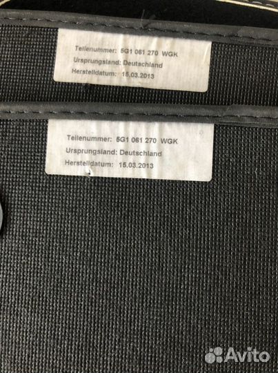 Автомобильные коврики volkswagen golf 7