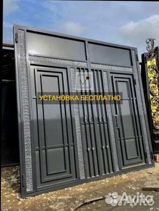 Ворота в Махачкале с элементами ковки