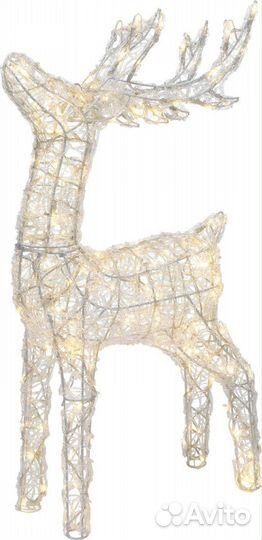Световая фигура Олень 83 см белый мерцающий