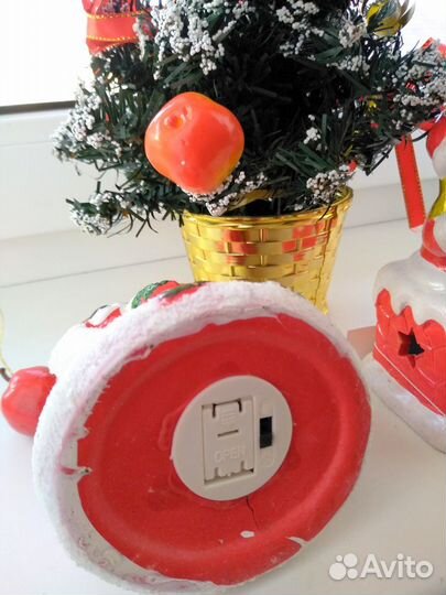 Новогодний дед мороз, снеговик сувенир светильник