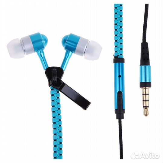 Гарнитура Zipper Earphones (голубой)